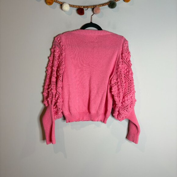 Stella Pardo Paris Pink Crochet-Sleeved Sweater - Picture 7 of 7